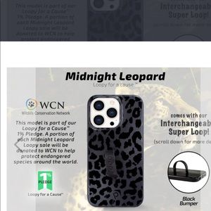 Loopy iPhone 13 Pro case in midnight leopard